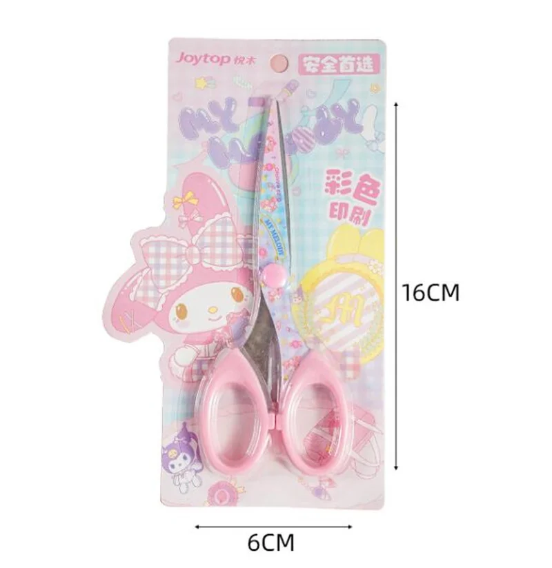 Imagem -05 - Sanrio Kuromi Art Scissors Melodia Cinnamoroll Safety Paper Cutter Faca Utilitária Material Escolar Papelaria Presentes 12 Pcs Lot