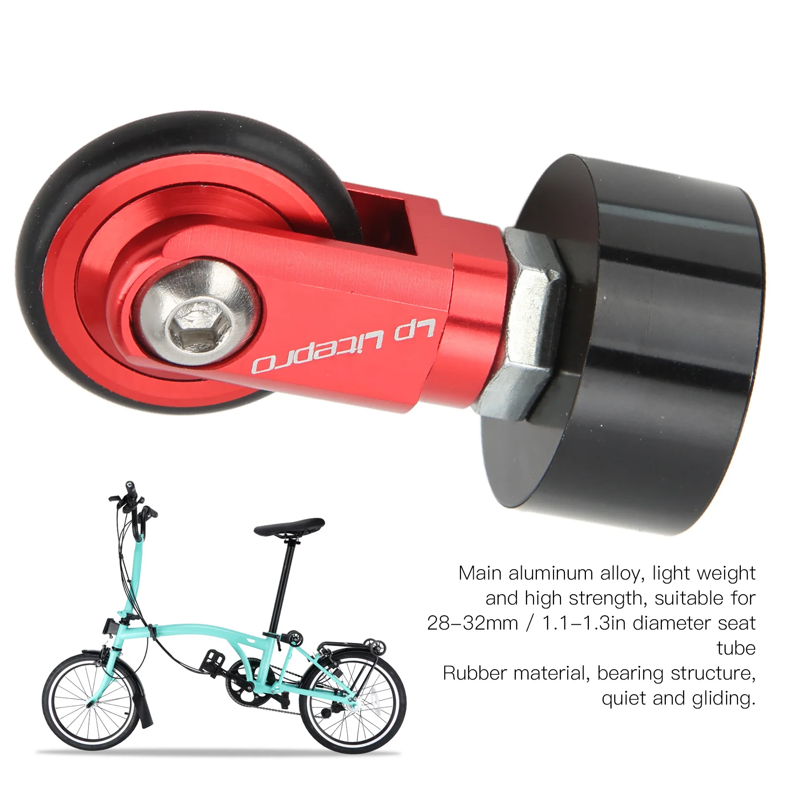 

Lp Litepro Folding Bike Seat Tube Push Wheel Bearing Structure Design Brand New CNC Machining Bicycle Seatpost Travelling Wheel