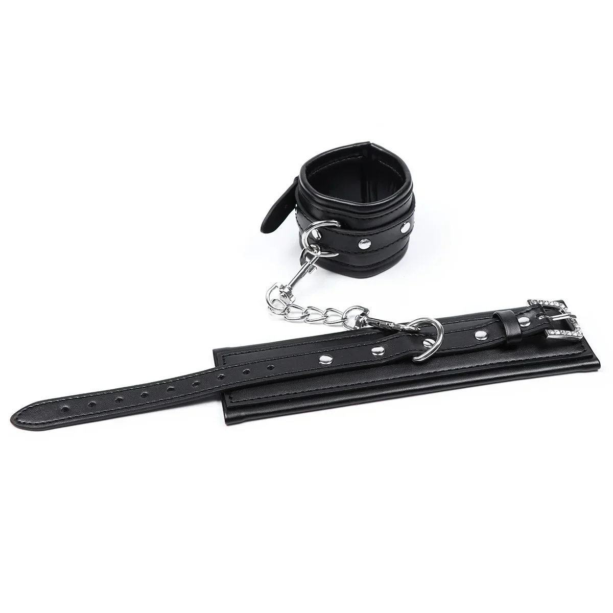 قيود عبودية الوثن BDSM ألعاب جنسية للزوجين أصفاد من الجلد الصناعي أصفاد للكاحل أصفاد يدوية مبطنة ناعمة أصفاد للكاحل