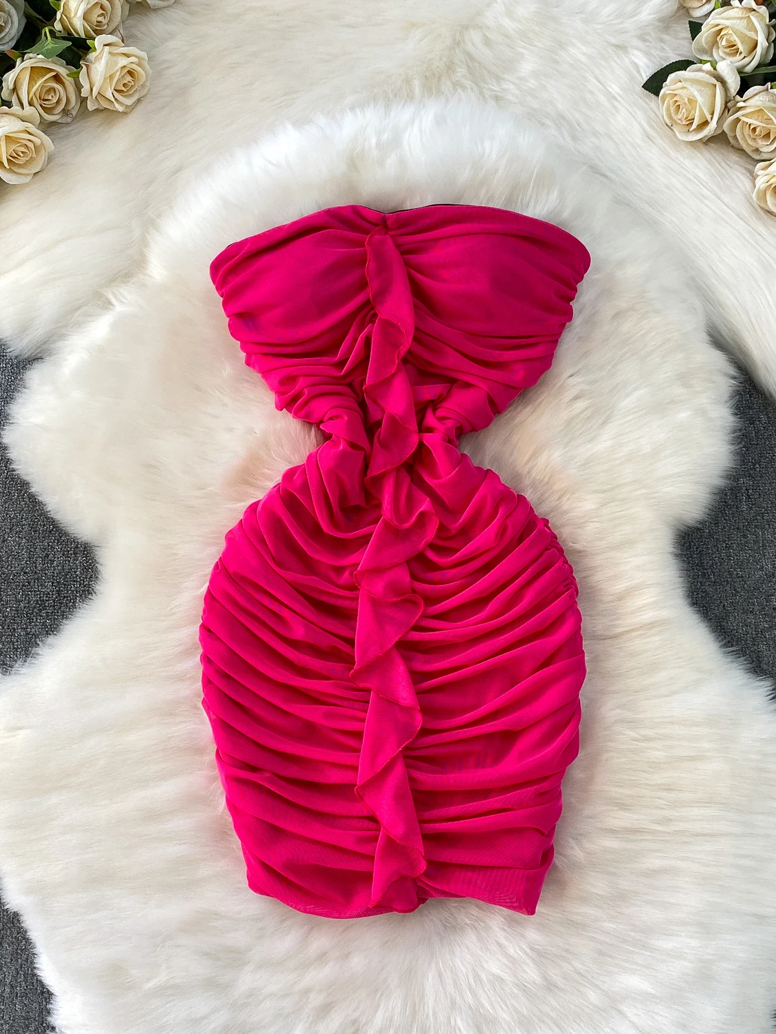 

Pure Desirable сексуальная женская юбка Dr с накладкой на грудь и бретельками для похудения с высокой талией и подолом, осенняя мода