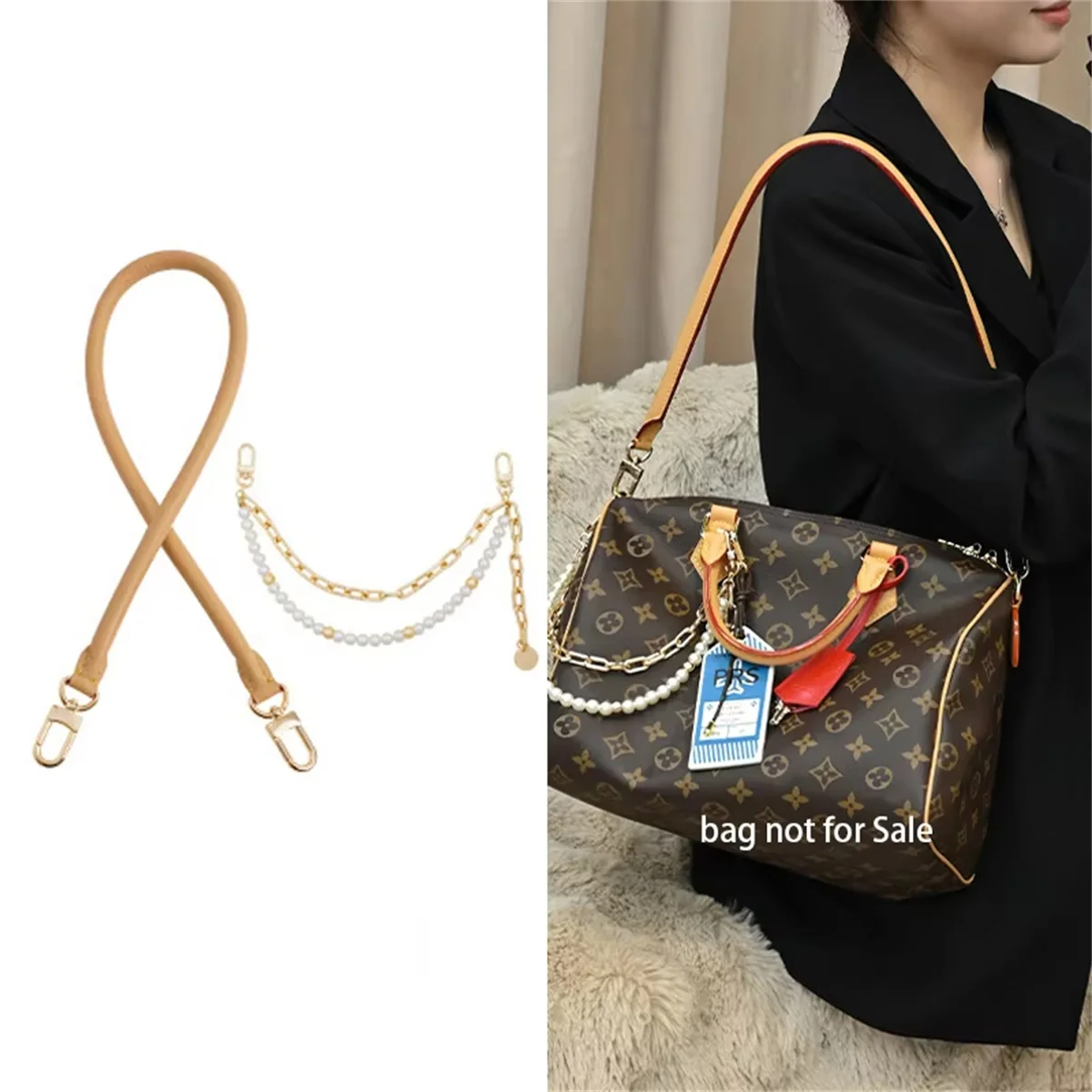 

Ремень для сумки HOLIN из натуральной кожи Vachetta для LV Speedy 20 25 30, длинный плечевой ремень, сменный ремень для сумок, аксессуар для сумок, 70 см