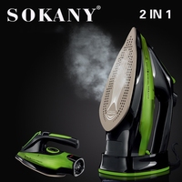 Sokany Professional 2 In 1 Cordless Electric 2400W Mini Portable Steam Ironing Machine For Clothes With Variable Steam Function