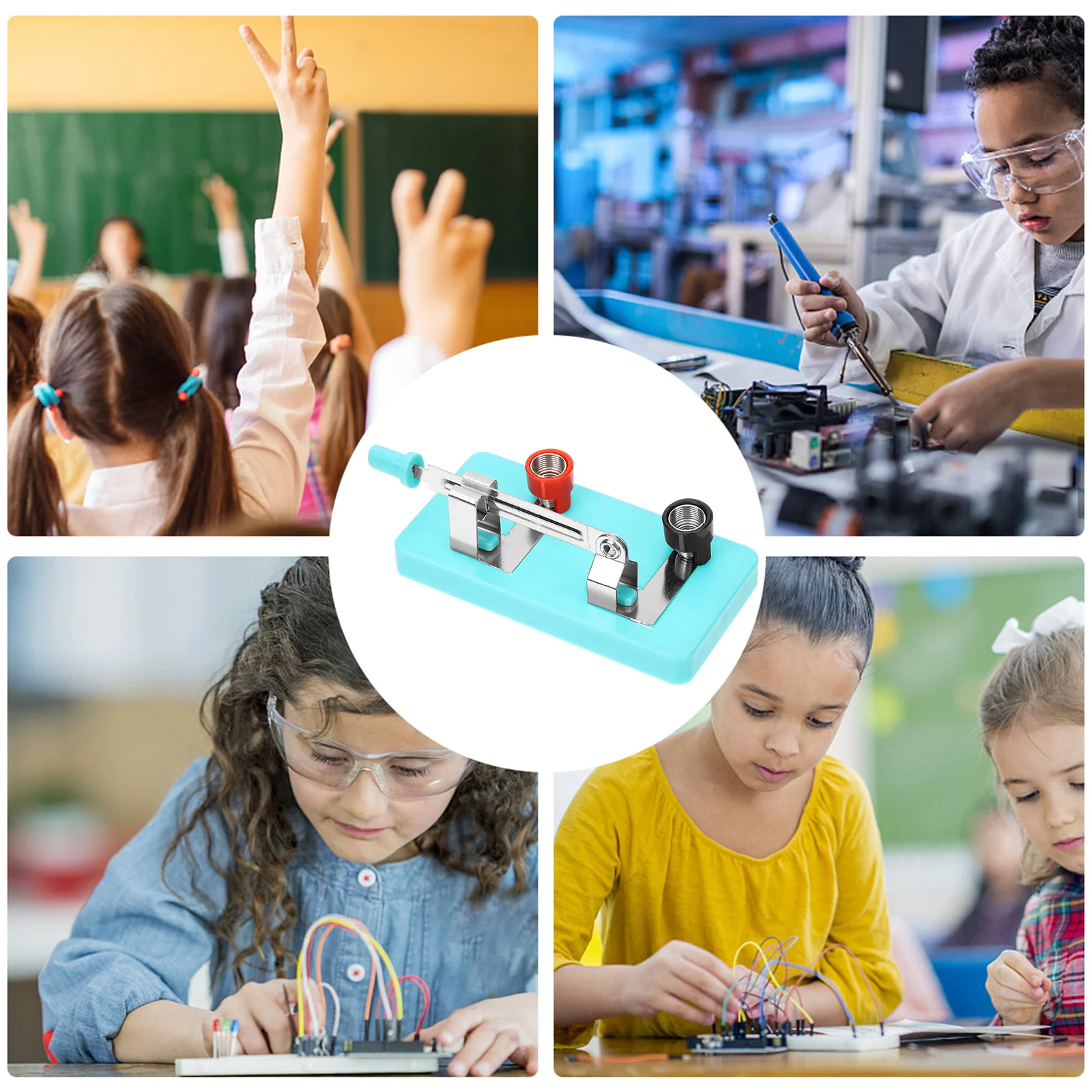 4Pcs Single Pole Single Throw Switch Electrical Experiment Teaching Aids for Physics Basic Circuit Learning DIY