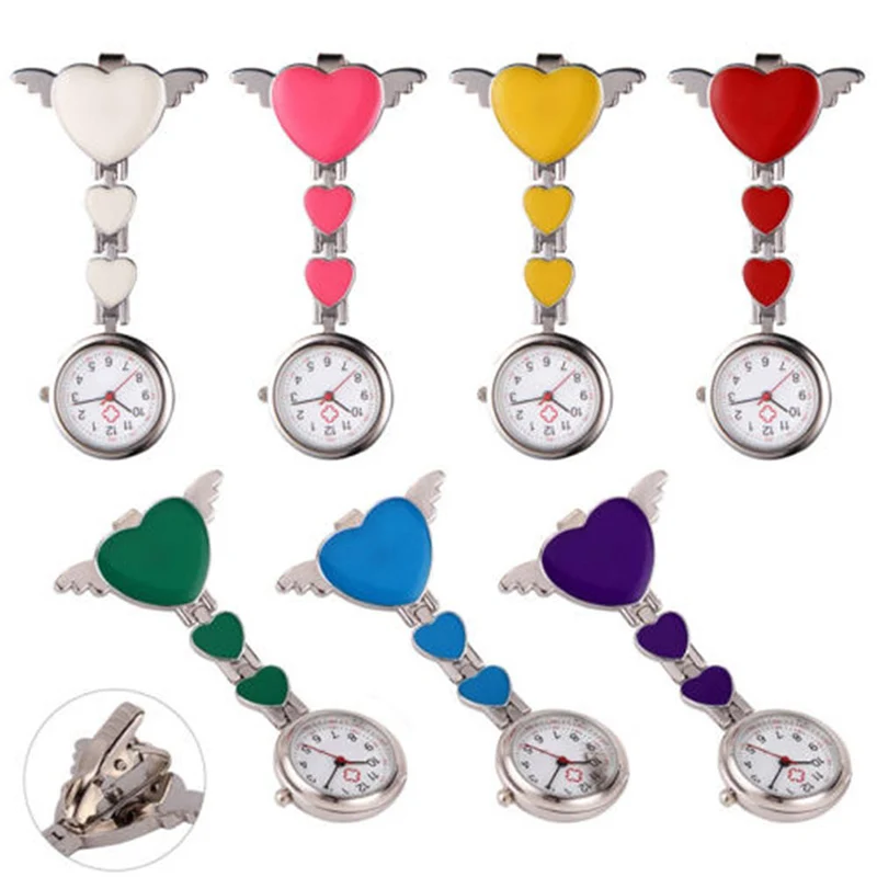 Wholesale Fashion Heart Design Nurse Pocket Watches Alloy Doctor Medical Hospital Women Ladies Mens Hang Watches