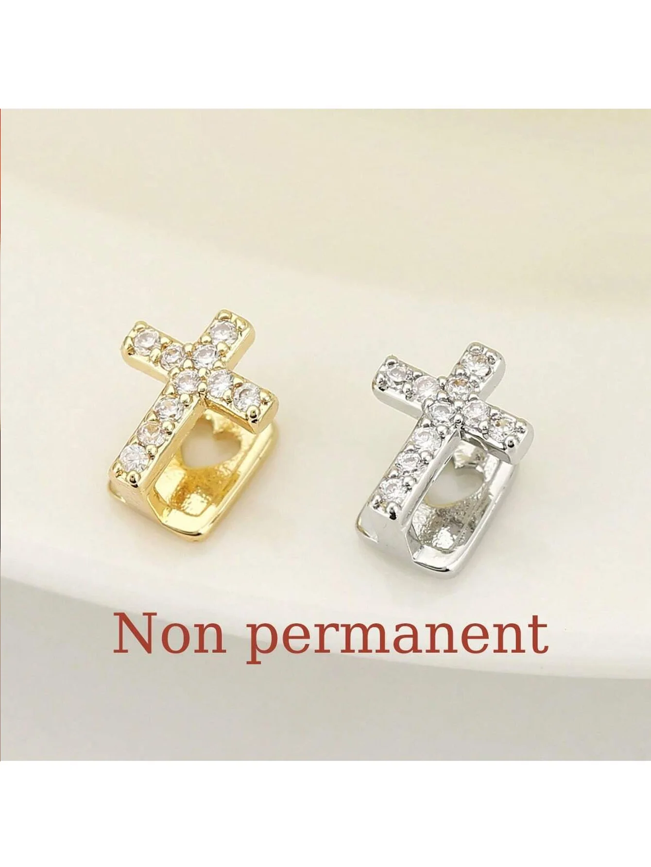 1 Piece of Gothic Style Cross-Shaped Copper Micro-Inlaid Zircon Single Tooth Hip-Hop Grill for Music Festival, Trendy Dental Decoration, Y2K Accessory