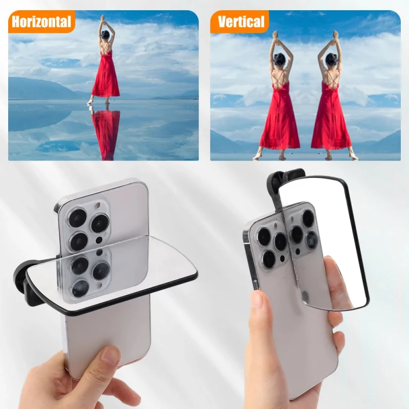 Phone Reflection Camera Clip Holder Selfie Reflector Mirror Reflection Clip Kit Tools for Travel Video for IPhone Samsung Xiaomi