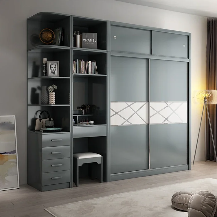 

# l Economy contracted modern bedroom board type two sliding door wardrobe/Nordic double color sliding door wardrobe
