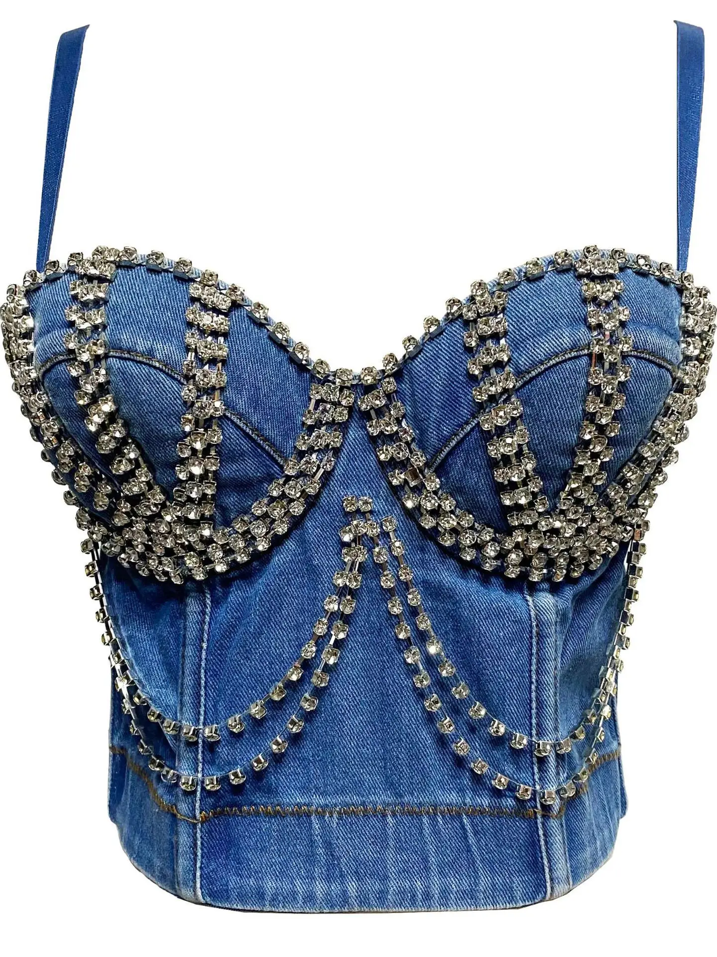 

Блестящий топ с пайетками и стразами, укороченный, без бретелек, для женщин, летний, уличный стиль