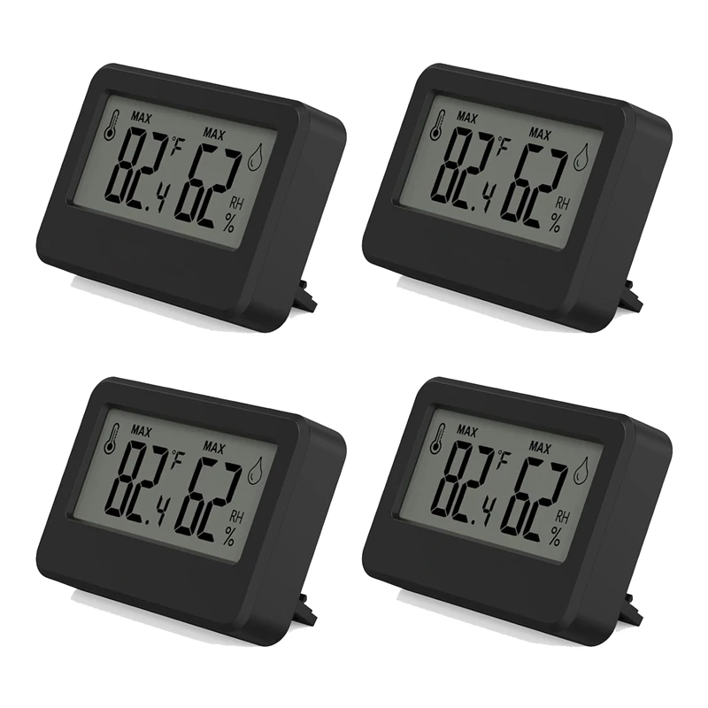 

Цифровой гигрометр и термометр, 4 шт., устройство с магнитом, индикатором температуры и влажности