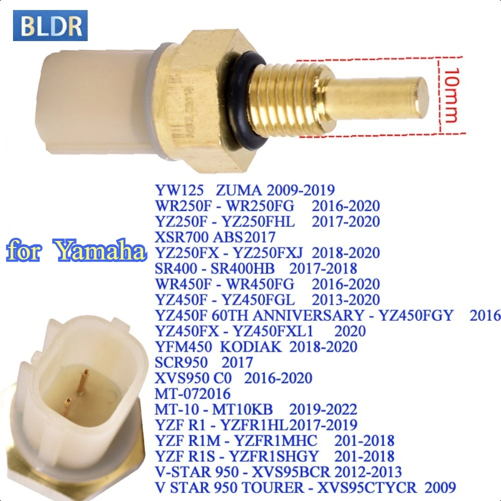 

Water Temperature Sensor Temp Switch for Yamaha YW125 WR250F YZ250FXSR700 SR400 WR450F YZ450F MT-07 MT-10 YZF R1 V-STAR 950