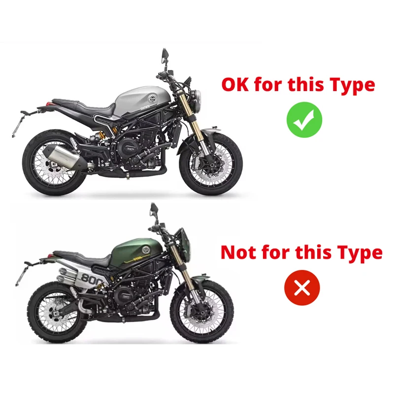 For Benelli Leoncino 800 All Years Exhaust Tips Motorcycle 51mm Modified Mid Pipe Stainless Steel Slip On