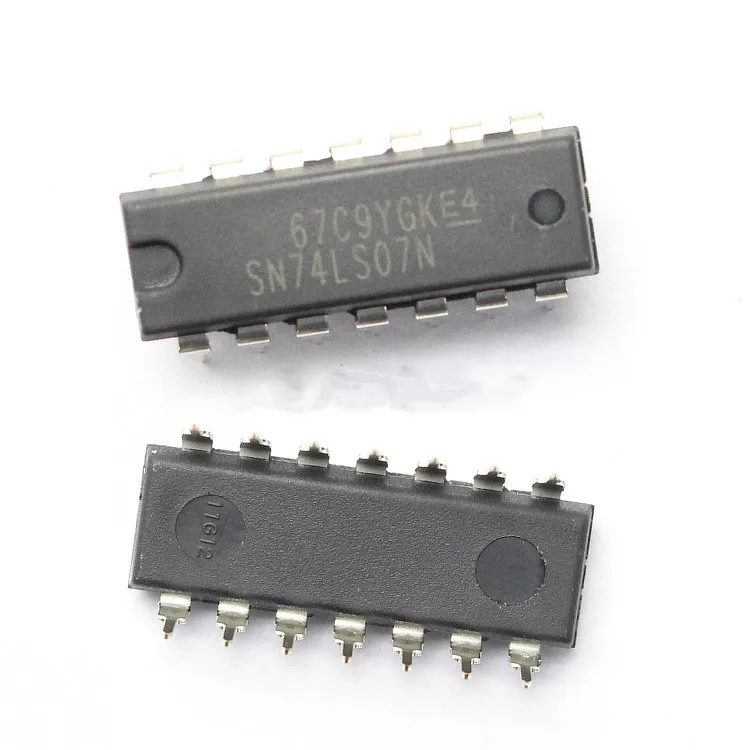 10PCS/LOT NEW SN74LS07N 74LS07 HD74LS07P  DIP-14 Six positive phase high voltage driver In Stock