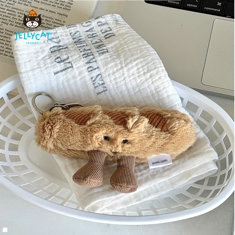 【En Stock】 Jellycat Amusant Mignon Baguette Sac Pendentif Avec Sac Baguette Porte-clés Peluche Poupée Anniversaire Noël 2026 Nouvel An Cadeau