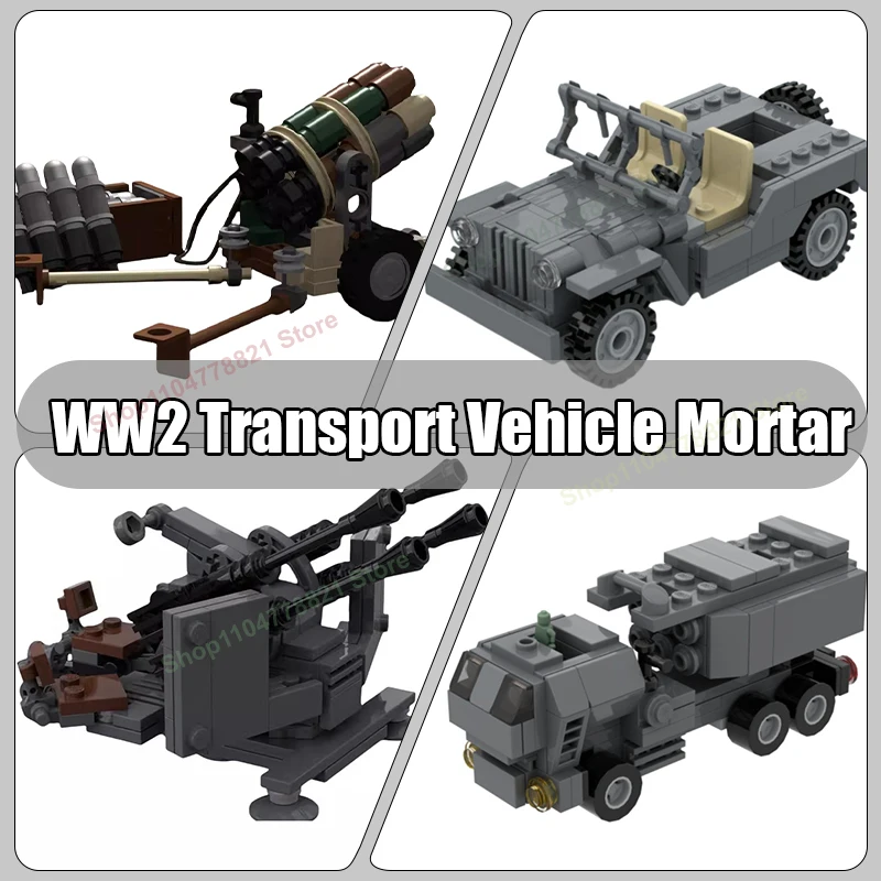 MOC اللبنات العسكرية الجيش الأمريكي بعجلات إطلاق مركبة HIMARS قاذفة الصواريخ فلاك بندقية هاون نموذج لتقوم بها بنفسك لعبة الطوب الهدايا