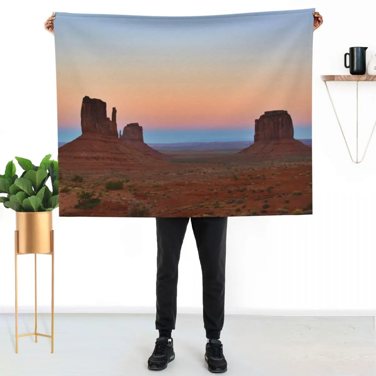 Monument Valley, Navajo Tribal Park, Utah, Arizona Throw Blanket Furry Hair blankets and throws Luxury Brand Custom Blankets