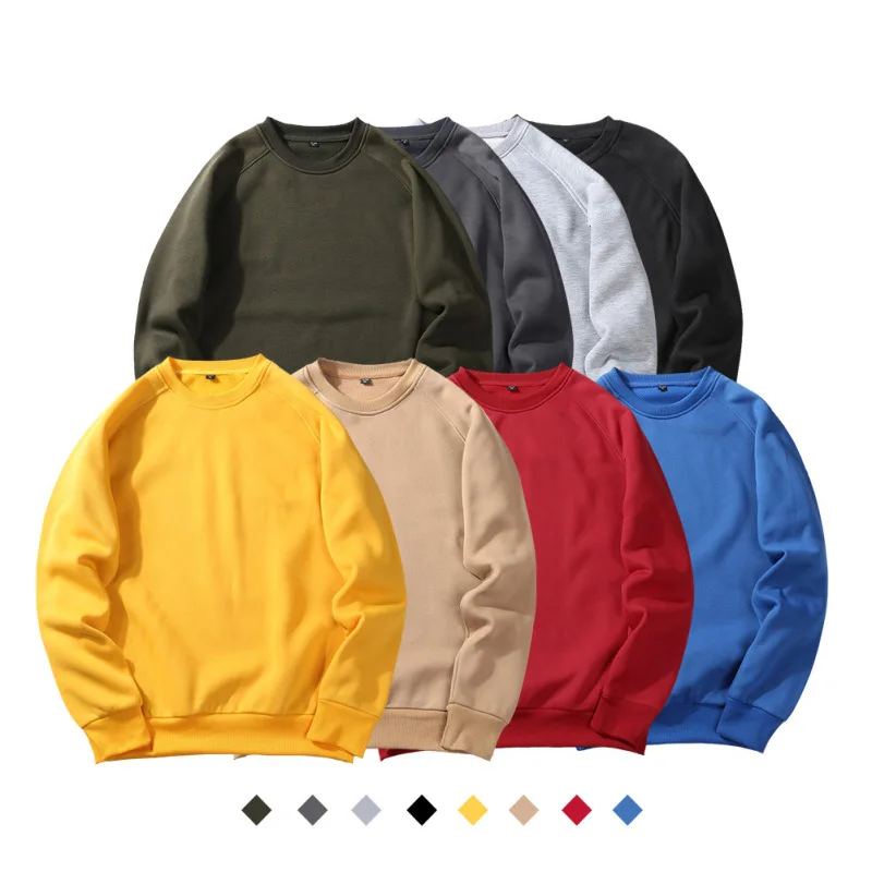 Sweater Men's Vintage Style Trend Solid Color Insert Round Neck Sweater Spring and Autumn Long Sleeve Pullover