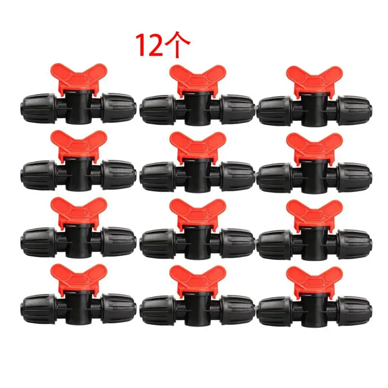 J1UL1N 1/2In Drip Irrigation Valve Fittings,12 Pieces 1/2In Barbed Shut Off Valve For 1/2In Irrigation Tubing For Garden System