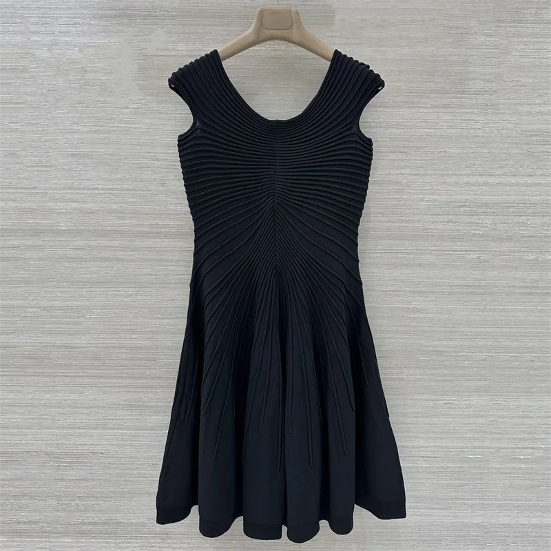 Women's dress 2026 Spring new elastic knitted mini dress Three dimensional line sleeveless dress short dresses y2k party dresses