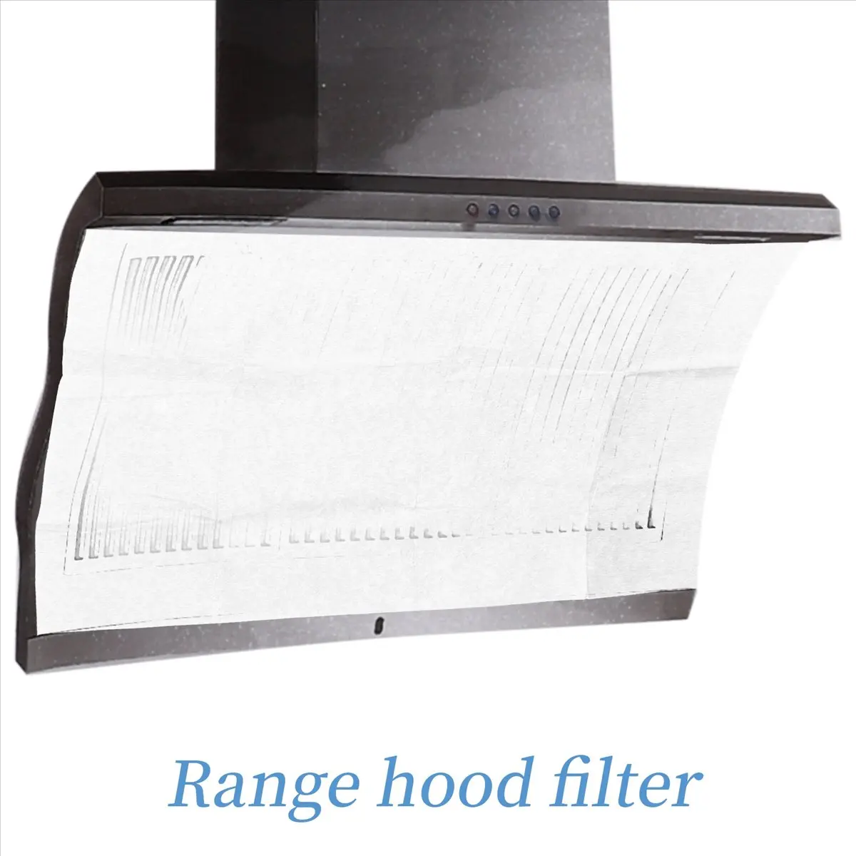 Almost Gone-2PCS Range Hood Grease Filter Oil-Proof Filter Oil-Proof Sticker Oil-Absorbing Paper Range Hood Kitchen Appliance