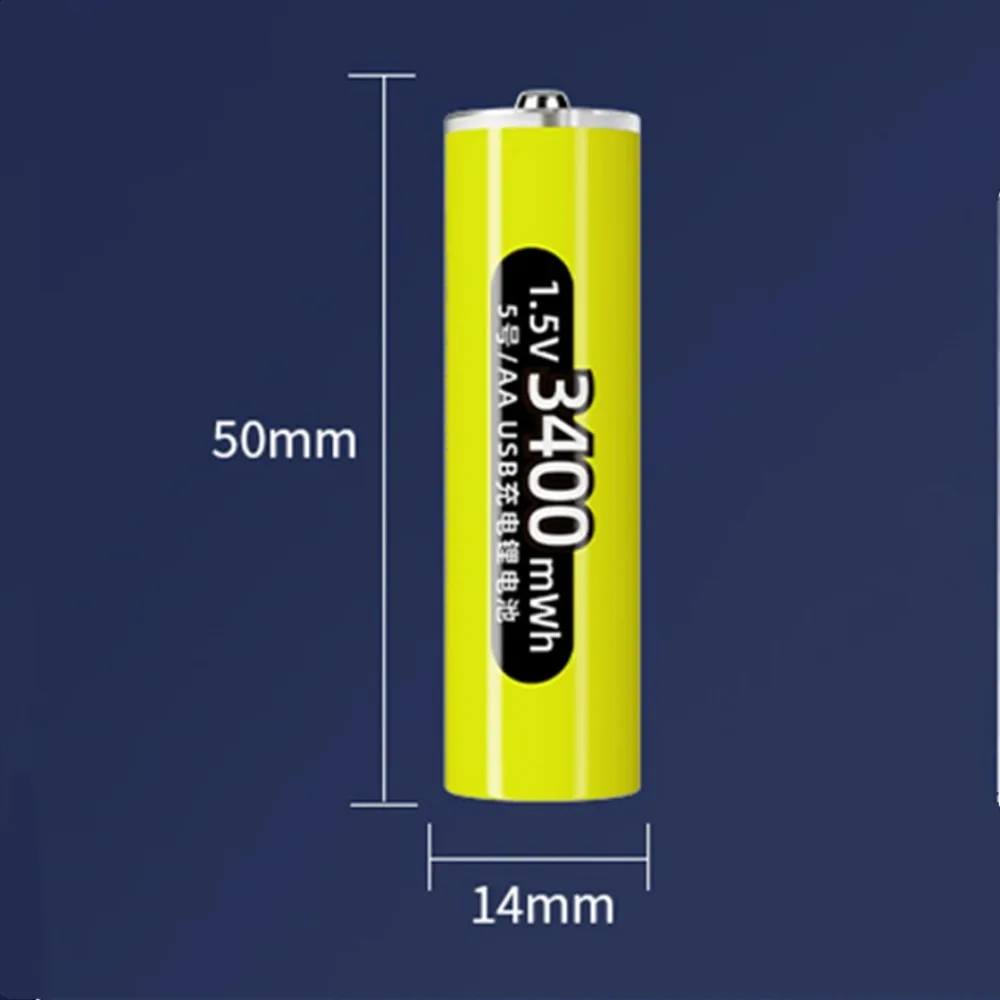 1pcs/lot 1.5V AA rechargeable battery 3400mWh USB lithium-ion battery is suitable for alarm clock door lock toy battery