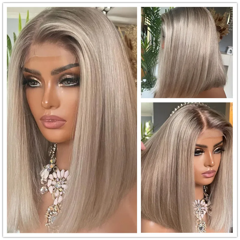 Small Large Cap Human Hair Wigs Blonde Bob Lace Frontal Wigs 13x4 13x6 HD Clear Lace Virgin European Hair Ash Blonde Wigs Sale