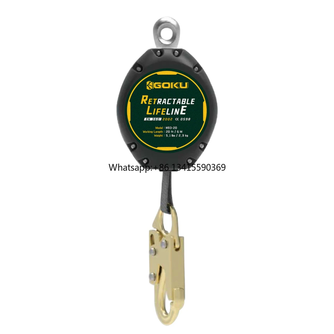 Sangle de Protection de sécurité antichute rétractable, 6M/20 pieds, Lileline