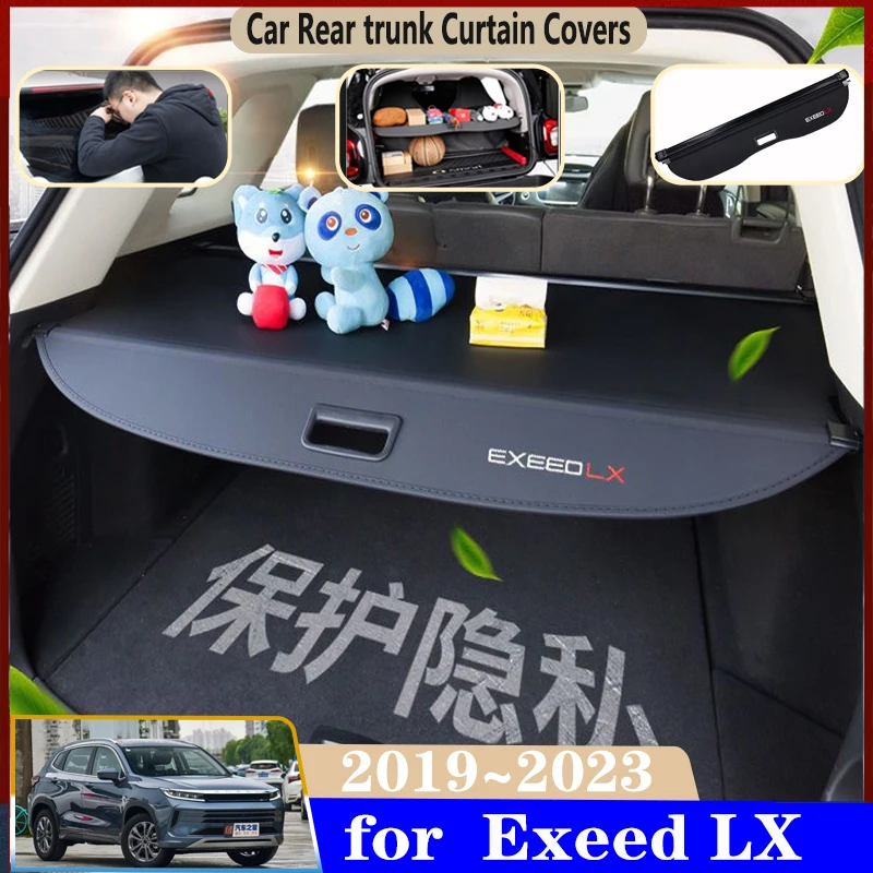 

For Chery Exeed LX Accessories Zhuifeng 2019~2023 2022 Car Dedicated Trunk Cover Rear Curtain Retractable Space Car Accessories