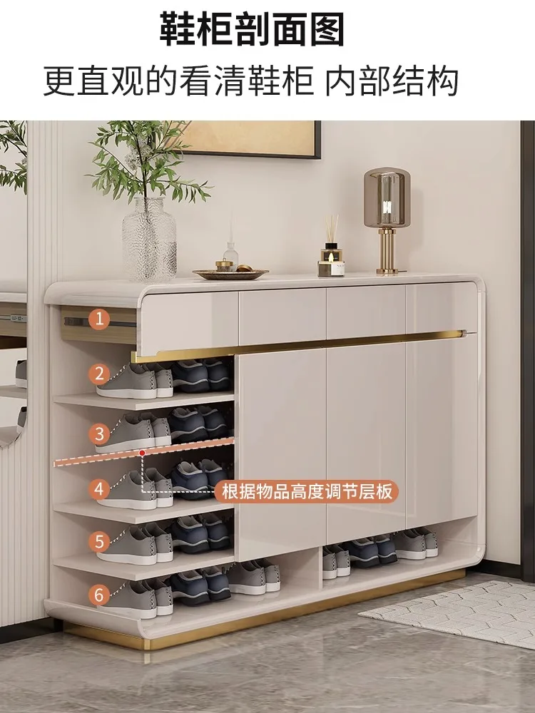 Shoe cabinet, modern, simple, and luxurious entrance cabinet, high-end home seat and stool integrated hot selling item