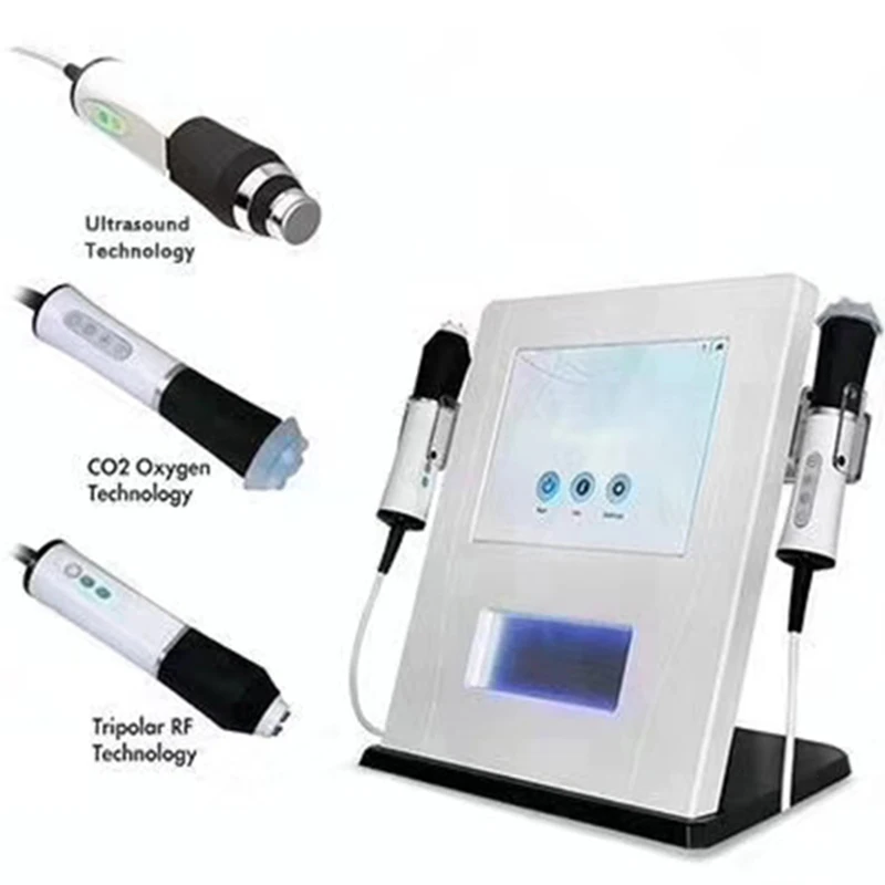 3 In 1 Ultrasound Oxygen Facial Machine Bubble Treatment Moisturizing Skin Tightening Whitening Microdermabrasion Machine