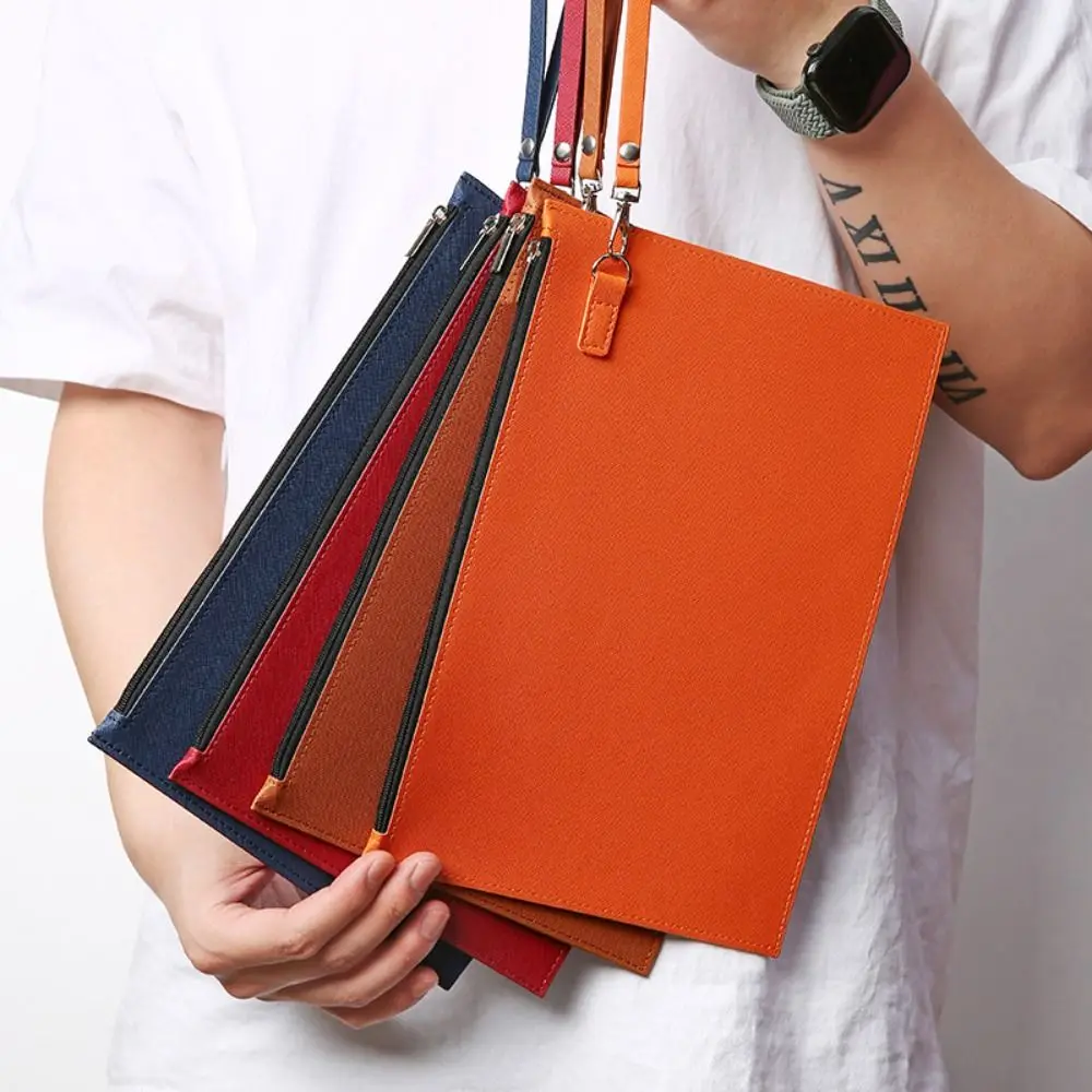 

Large Capacity A4 Imitation Leather File Folder Waterproof Simple Business Document Bag Portable Elegant