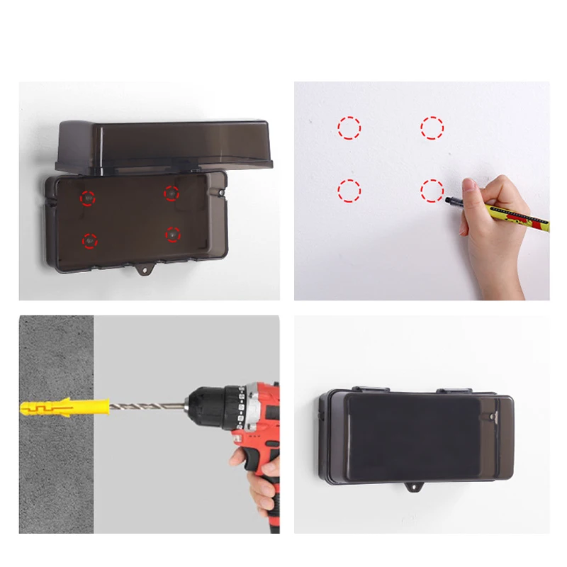 Proof Plug Box Lead Cover For Protect Outlet Plug 6 Outlets Plastic Cable Management Box Electrical Boxes Rain-Proof Weather