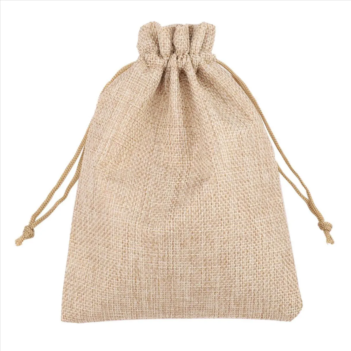 Lively- 300pcs Burlap Packing Pouches Drawstring Bags 118cm Gift Bag Jute Packing Storage Linen Jewelry Pouches Sacks for Party
