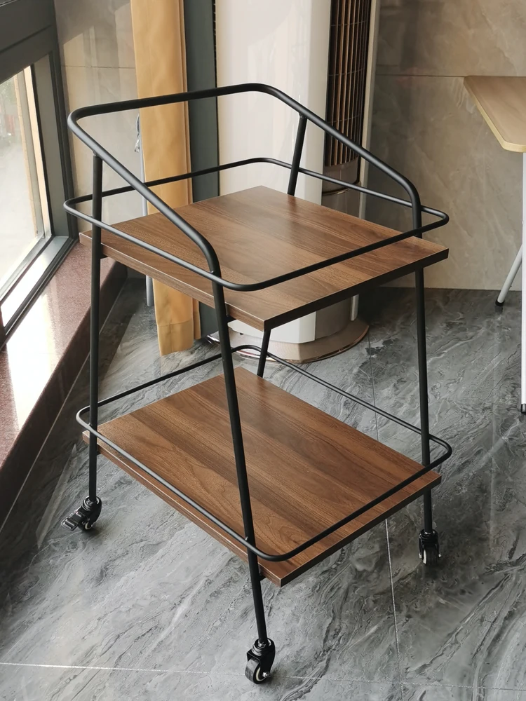 

Medieval style handcart, sofa side, new Chinese style cart storage rack, American style small cart side, snack small cart