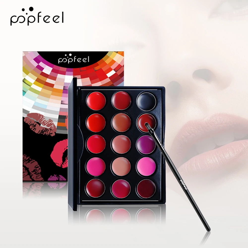 POPFEEL ชุดแต่งหน้าลิปแคร์ 9 ชิ้น–ประกอบด้วยลิปสติก, ลิปกลอส, แปรงทาปาก, ลิปบาล์ม–ติดทนนาน, ให้ความชุ่มชื้นแก่ริมฝีปาก