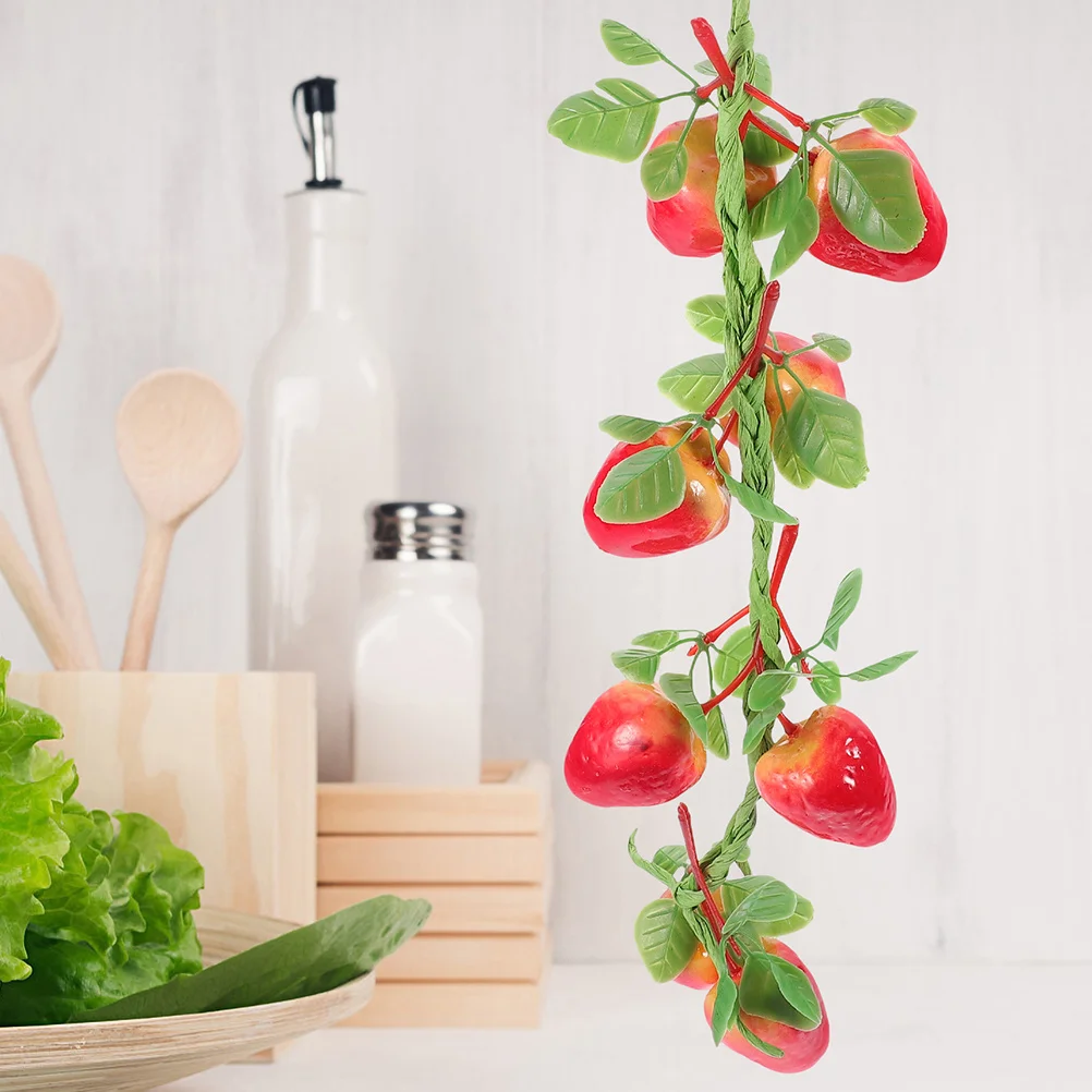 

3Pcs Simulated Strawberry String Realistic Artificial Fruit Garland Vivid Fake Strawberry for Home Decor Wall Ornaments Garden