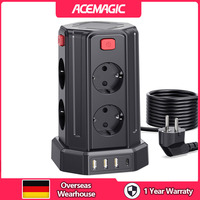 3 Meters Power Strip Power Strip with 8 Sockets and 3 USB A+1 USB C (2500W/10A) Overvoltage Protection with Independent Switche