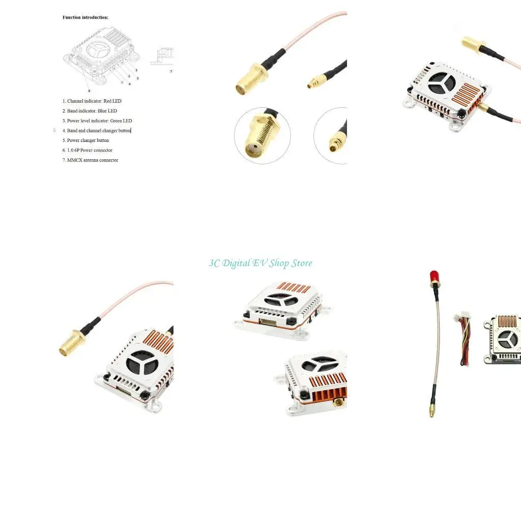 

E74D 5.8GHz Video Transmitter 48CH 3W for FPVs Racing 25 1000 3000mW Adjustable