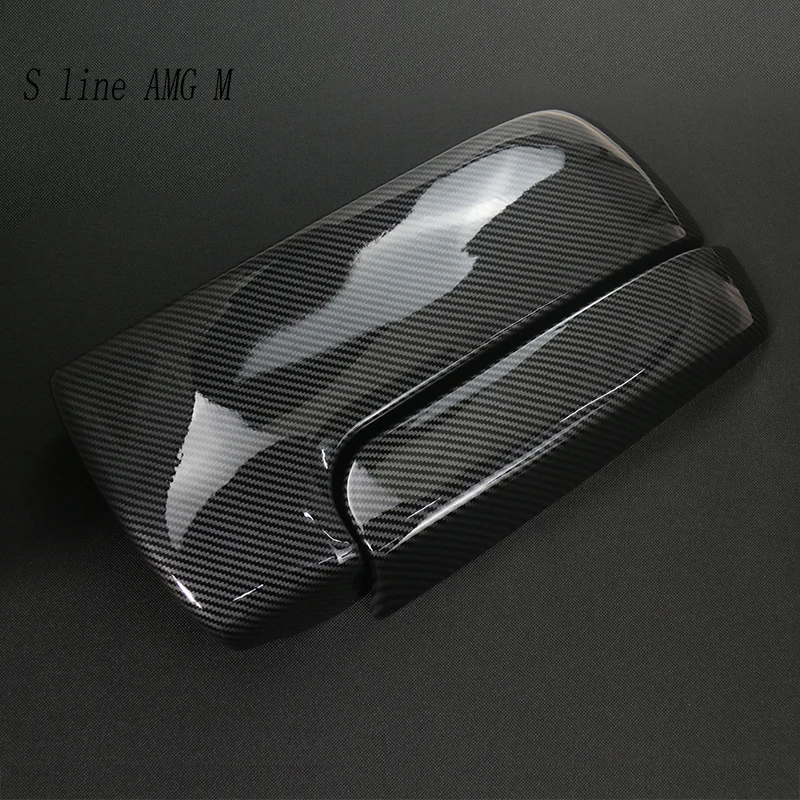 For Mercedes Benz S Class W220 1998-2005 Car Sticker Stowing Tidying Armrest Box Panel Carbon fiber Cover Interior Accessories