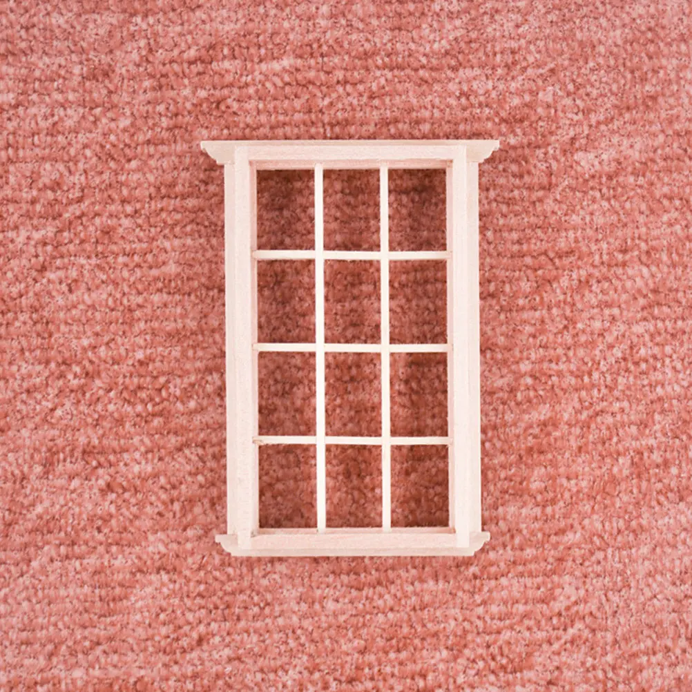

5Pcs Miniature Wood Windows for Mini House Decoration Simple Chic Wooden Window Frames DIY Fairy Windows Miniature Furniture