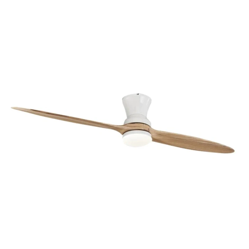 

2 Soid Wooden Blade Office Room Modern Ceiling Fan 60 Inch with Light and Remote Control DC Motor LED Ceiling Fan Ventilador
