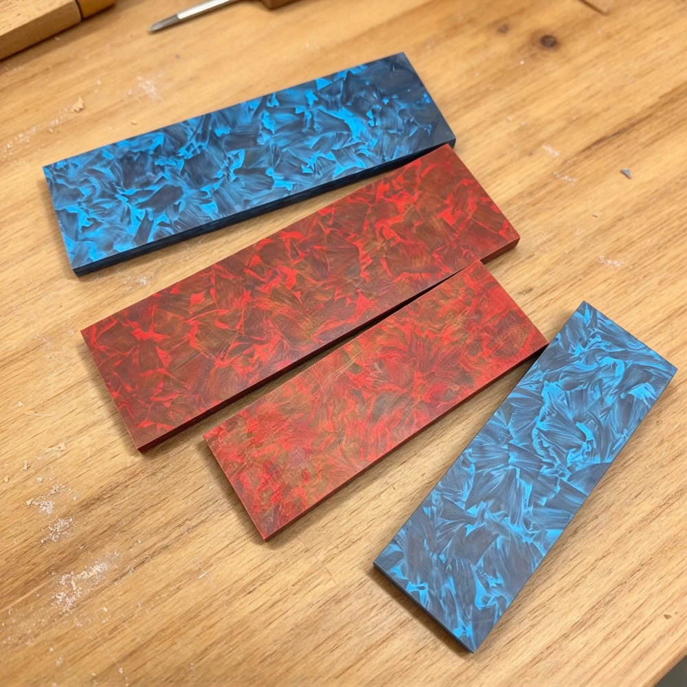 1PC DIY Knife Handle Decoration Craft Material New Resin Crushed Carbon Fiber Compression Material Knife Board Plate Accessories