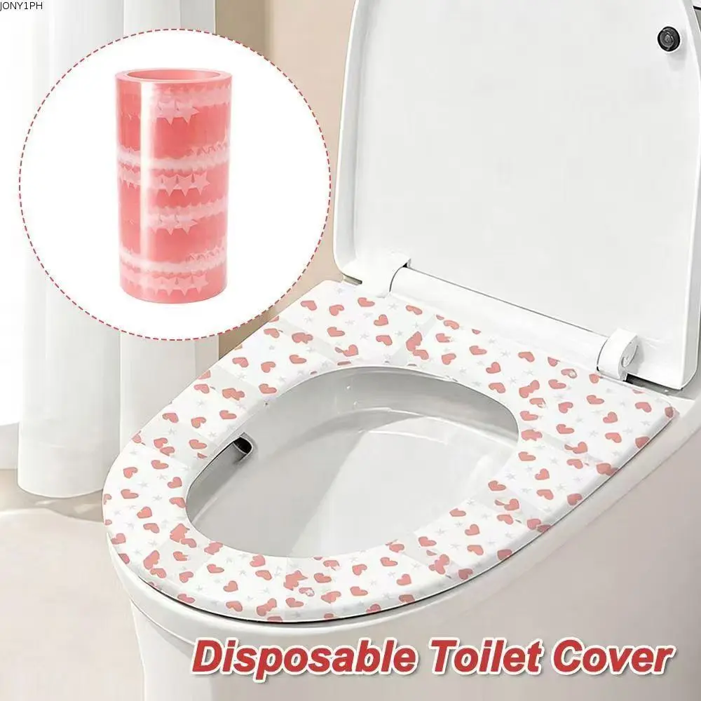 133 Pieces/1 Roll Disposable Toilet Seat Covers for Travel and Business Trips, Heart-Shaped Travel Hotel Toilet Seat Covers, Waterproof Portable Toilet Paper Pads, Essential Accessories for Airplane Travel, Camping, Bathroom Accessories, Individually Packaged, Convenient and Hygienic, Effectively Avoid Public Toilet Hygiene Issues