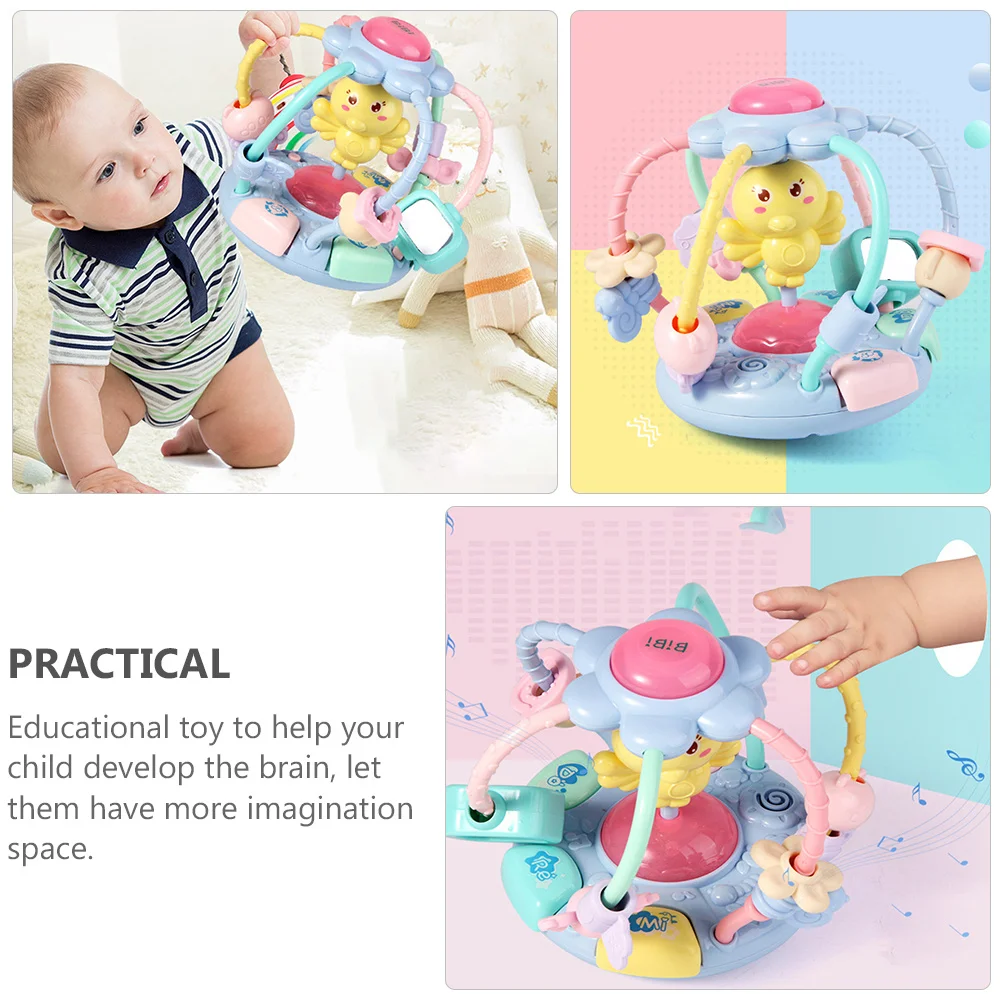 لعبة قبضة اليد ألعاب الموسيقى الإضاءة الطفل التعليمية مضغ عضاضة الاطفال العروة طفل صغير #3