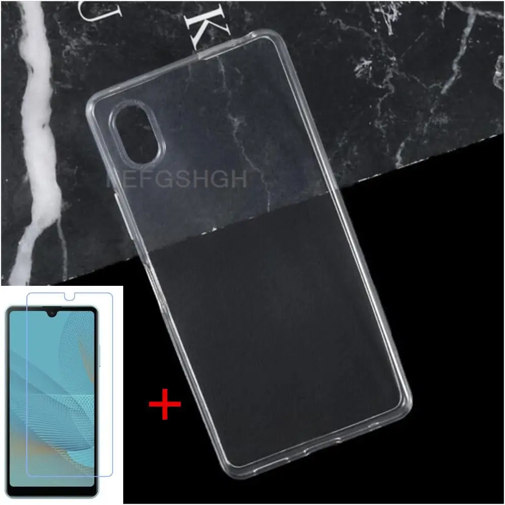 Anti-knock Soft TPU Phone Case For Sony Xperia Ace iii 3 SOG08 SO-53C Silicone Cover Bumper Tempered Glass