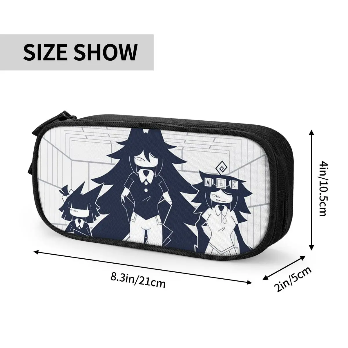 FPE Miss Circle Doodle Cartoon Game Pencil Cases for Students Gifts Pen Box Pencil Bag Large Storage Pencil Pouch