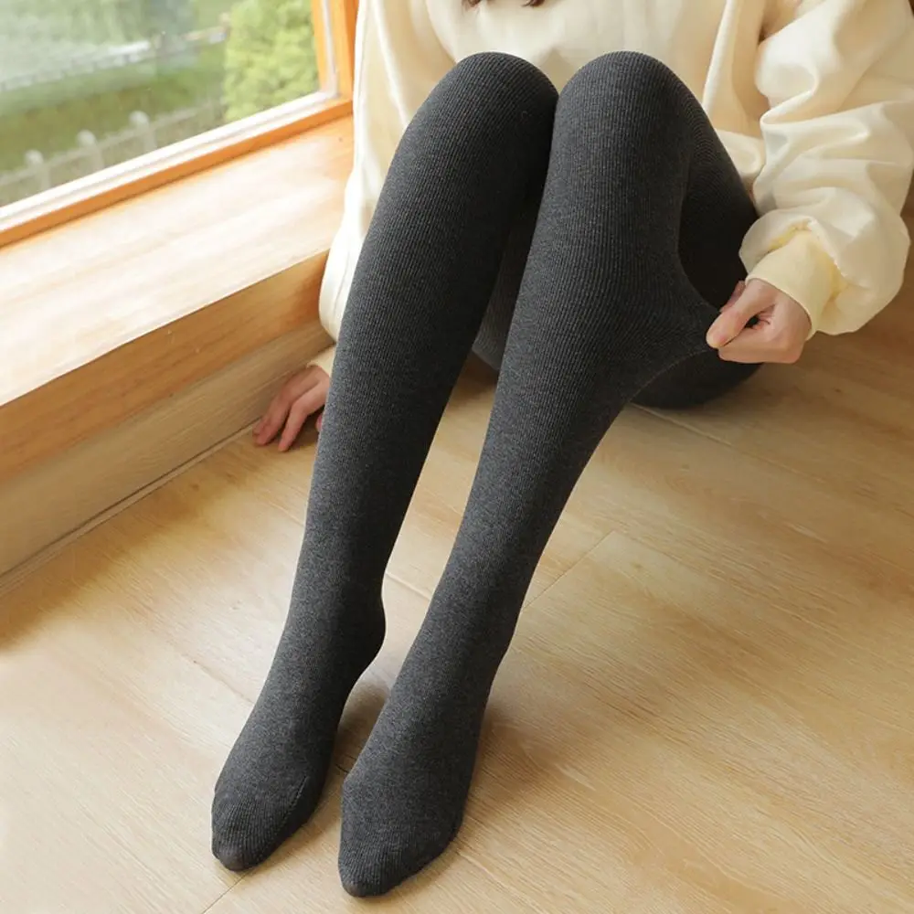 Fashion Fleece Women Leggings Full Cover Thickened Autumn Winter Leggings Striped Teenage Pants