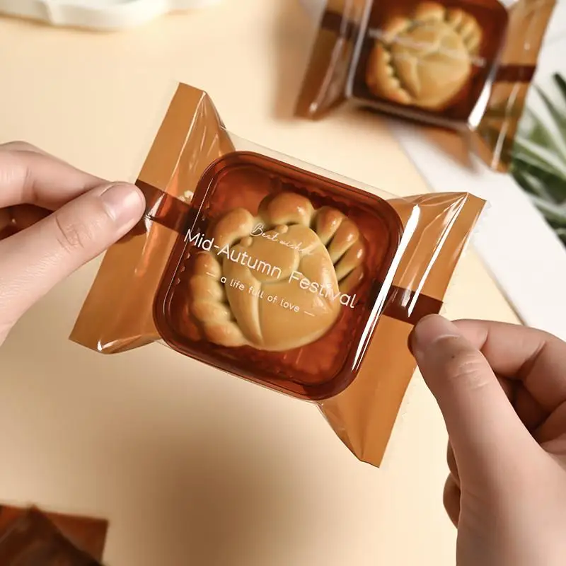 2026 New Moon Cake Packaging Bag with Tray 50g 75g Ice Skin Yolk Paste Machine Sealed Independent 125 for Baking DIY Kitchen