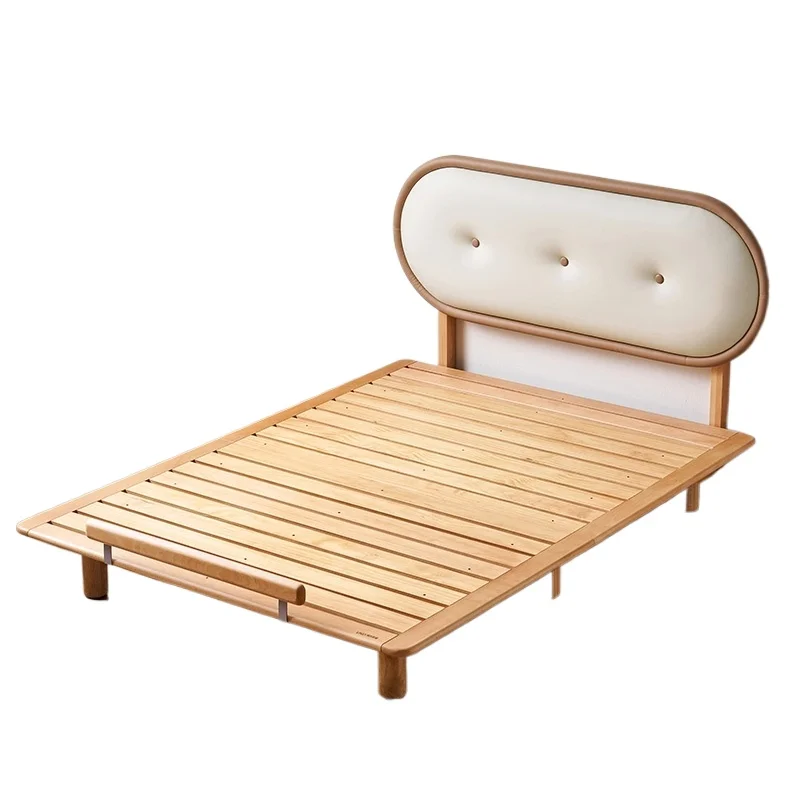 

Modern children's furniture tufted leather headboard box pogo bed