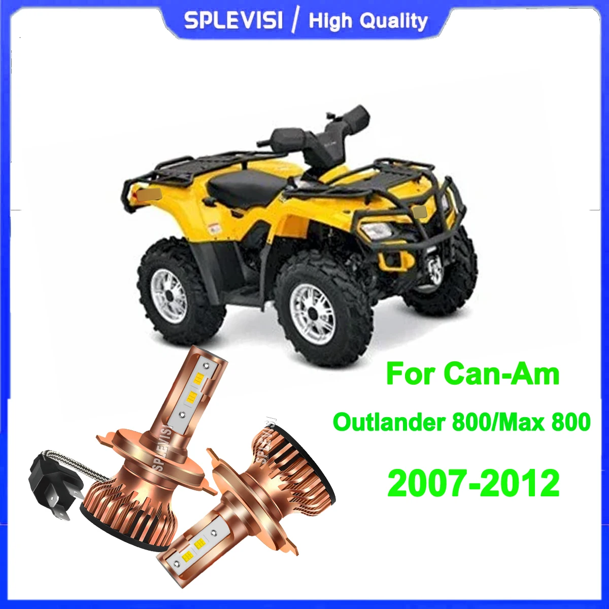 

12v 6000KI 150W H4 HS1 led headlights - advanced cooling system For Can-Am Outlander 800/Max 800 2007 2008 2009 2010 2011 2012