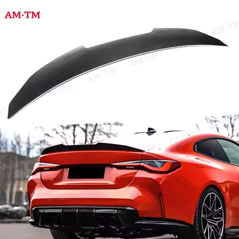 For BMW 4 Series G22 425i 440i 430i PSM Style Carbon Fiber Tail fins Rear Deck Spoiler Duckbill Car Wing Retrofit the rear wing